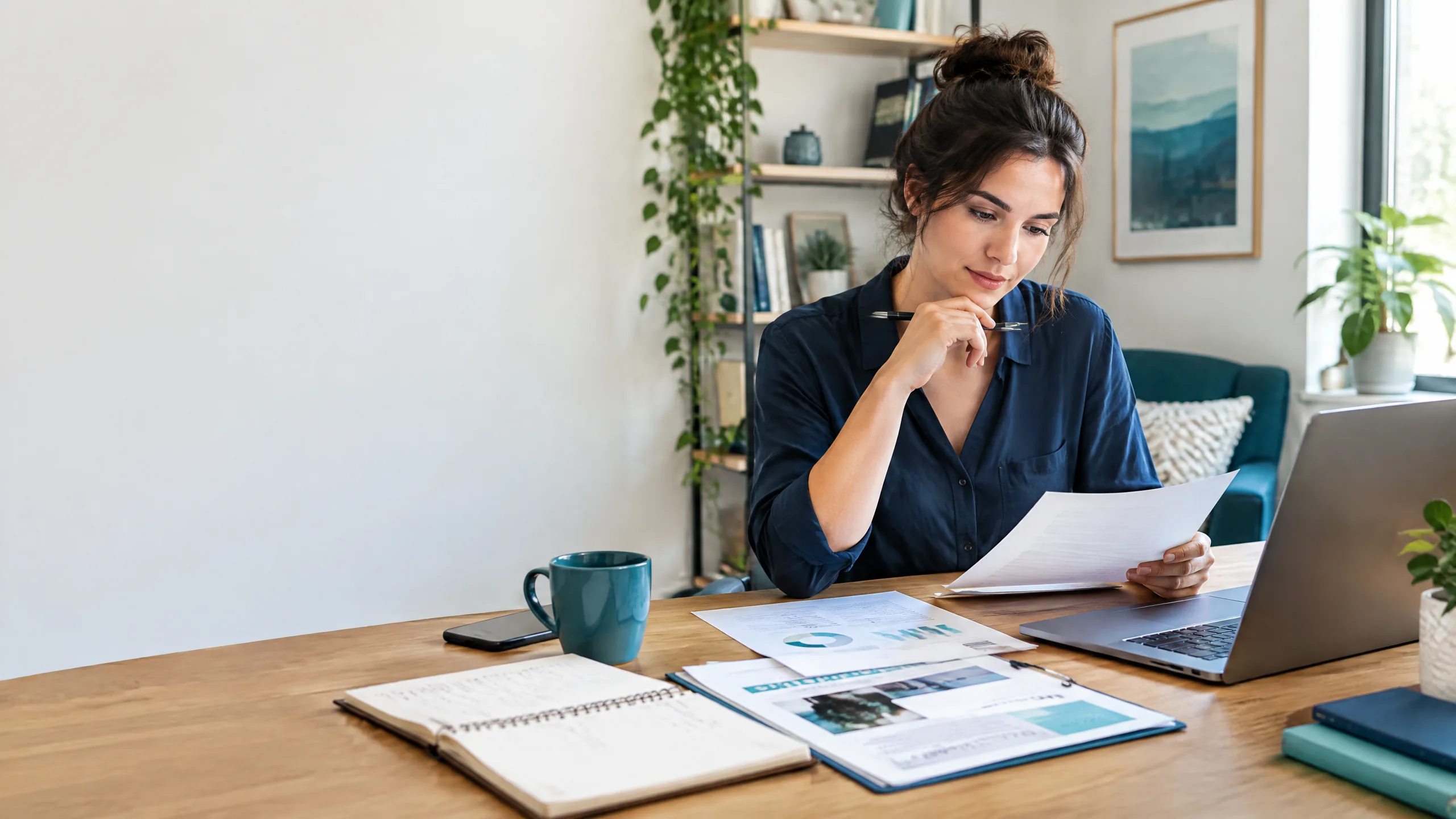 Agency owner reviewing startup costs and opening budget
