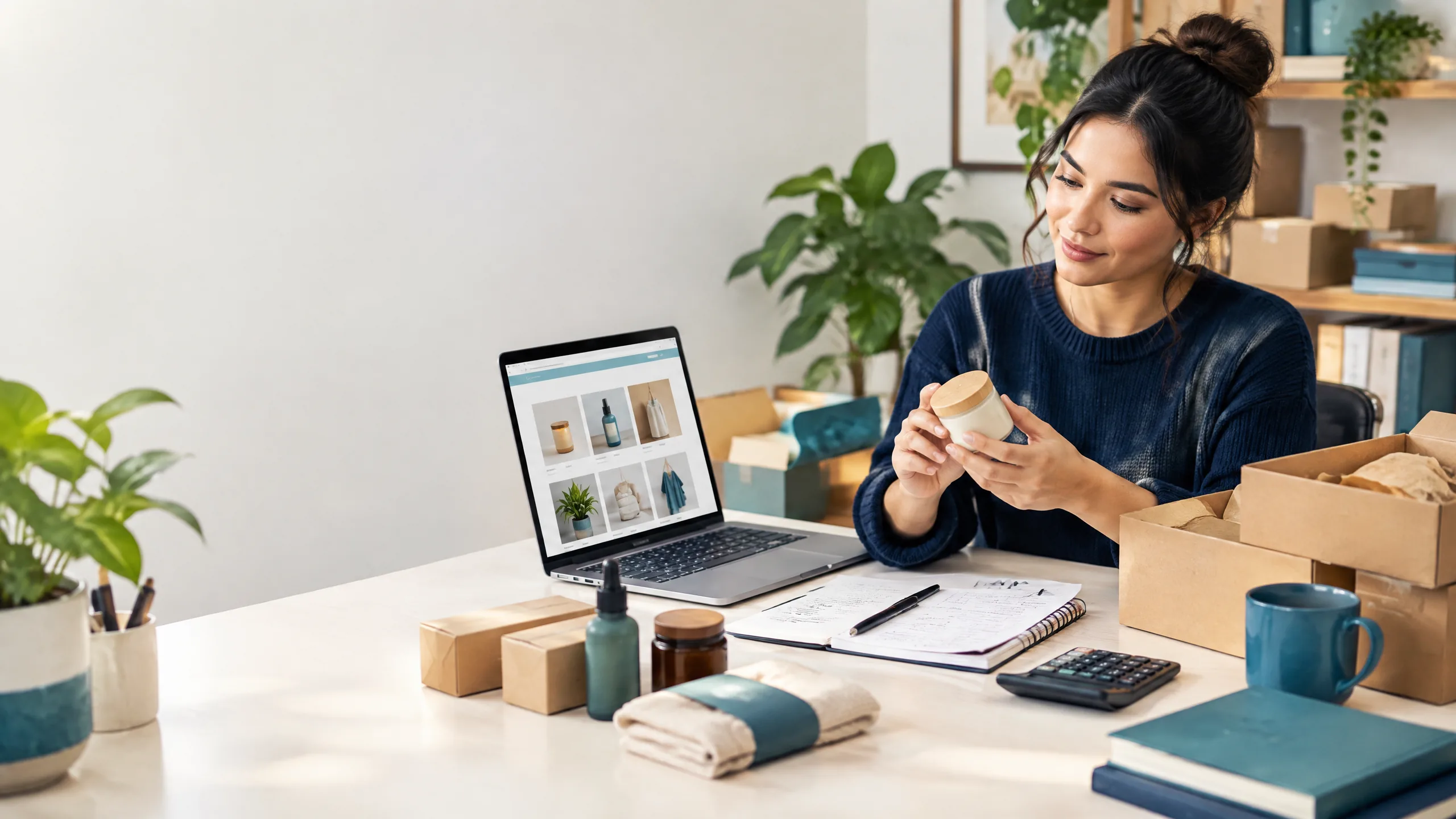 E-commerce owner reviewing startup costs and opening budget