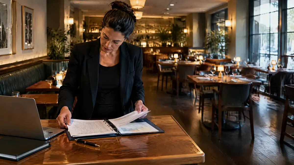 Restaurant business owner planning customer volume and weekly capacity